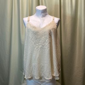 Ivory Embroidered Chiffon Cami